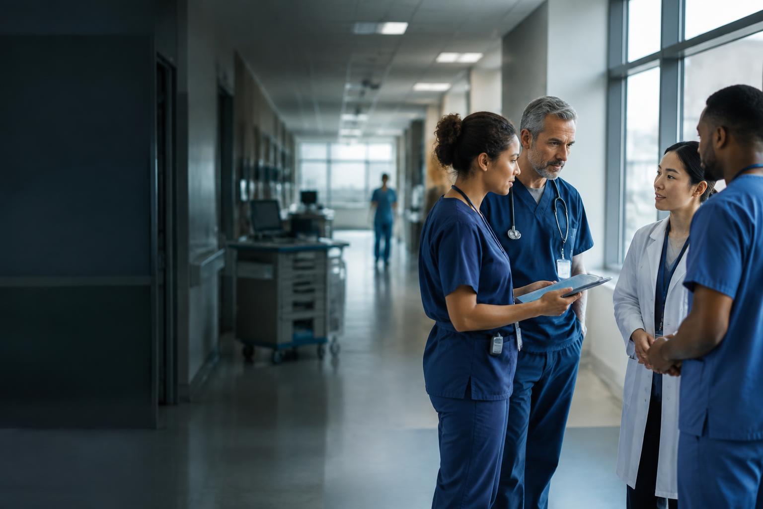 People at work in healthcare