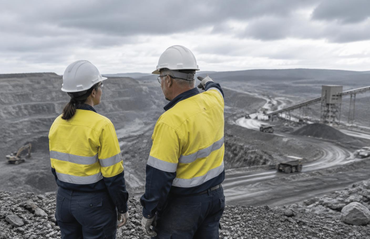 People discussing work on site